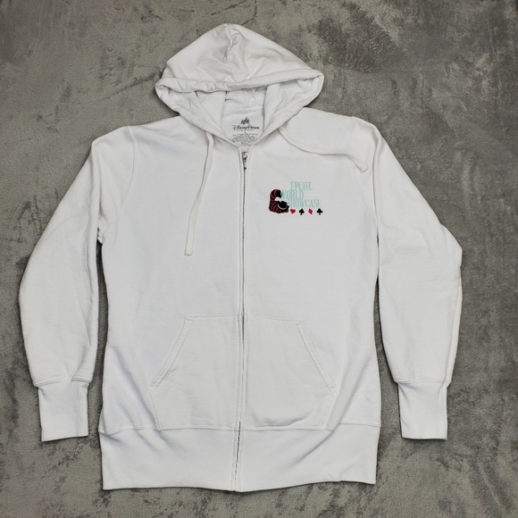 Disney Epcot World Showcase UK Pavilion ALICE IN WONDERLAND HOODIE L EUC - Picture 2 of 11